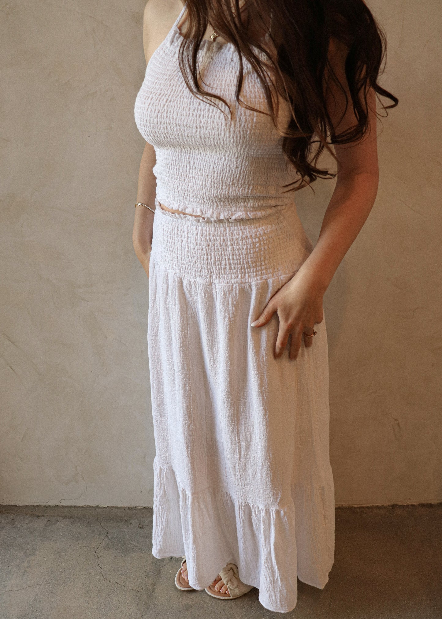 Tiered Skirt - White