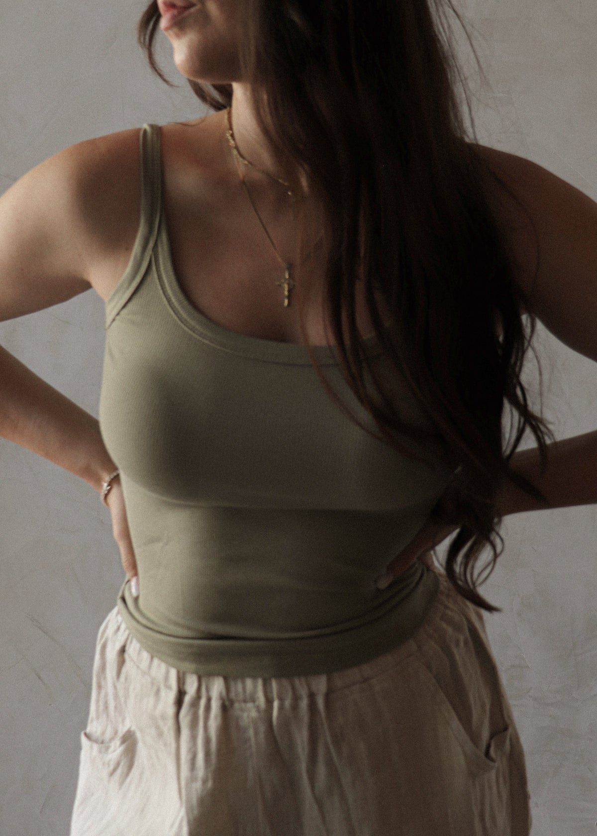 Ribbed Tank - Sage