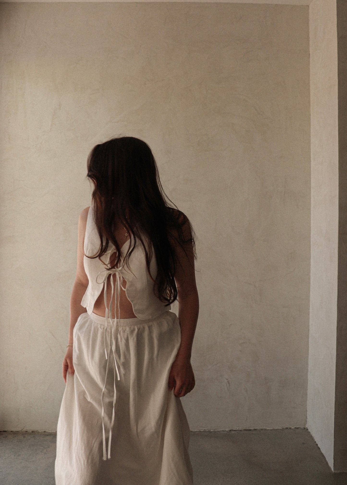 Athena Tie Up Top - Off White