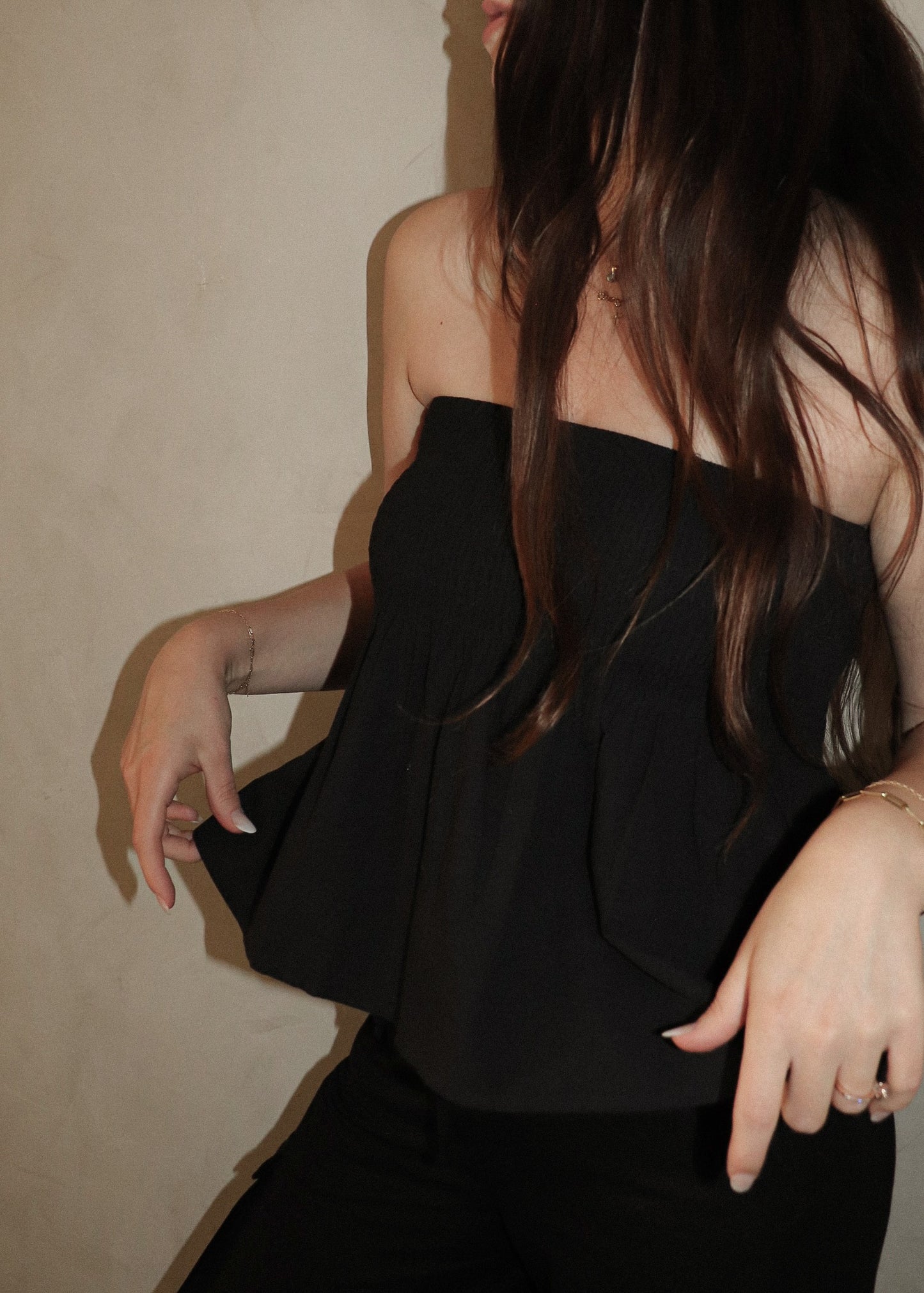 Linen Strapless - Black