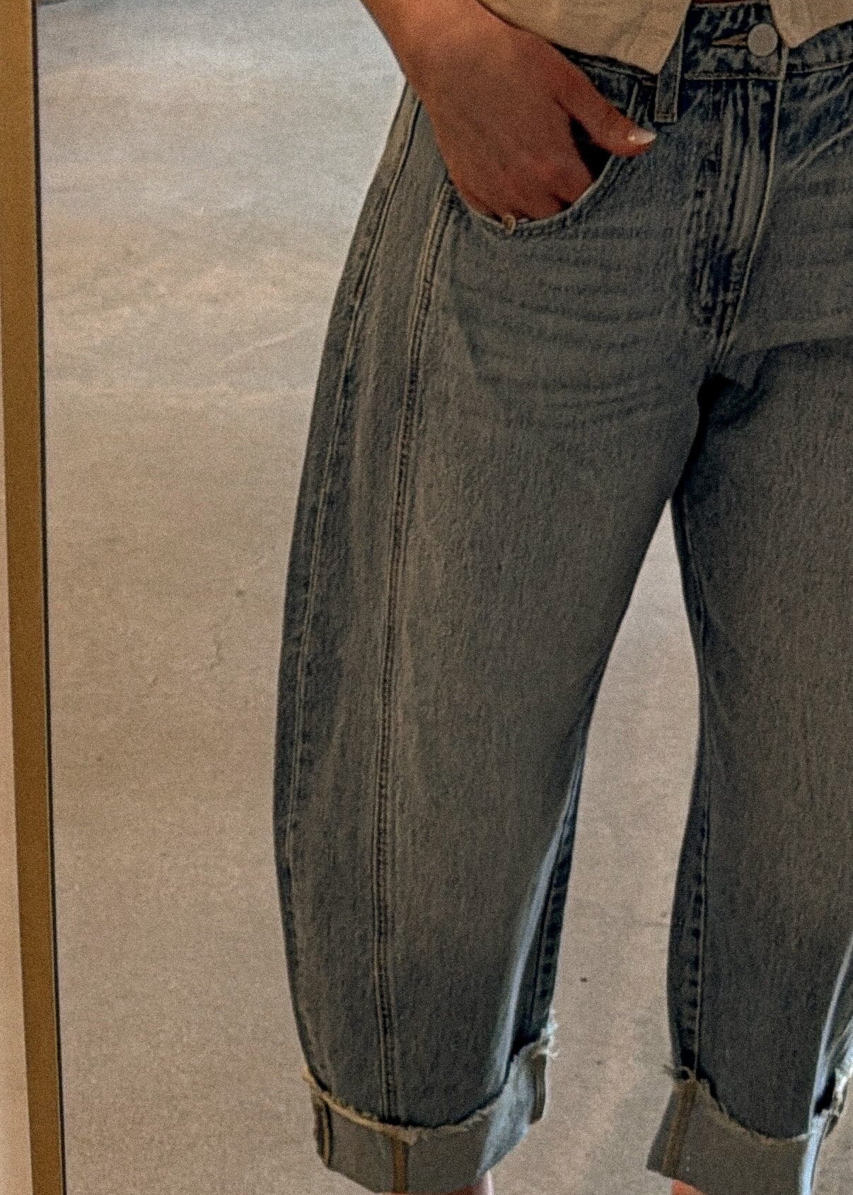 Barrel Cuffed Denim - Light