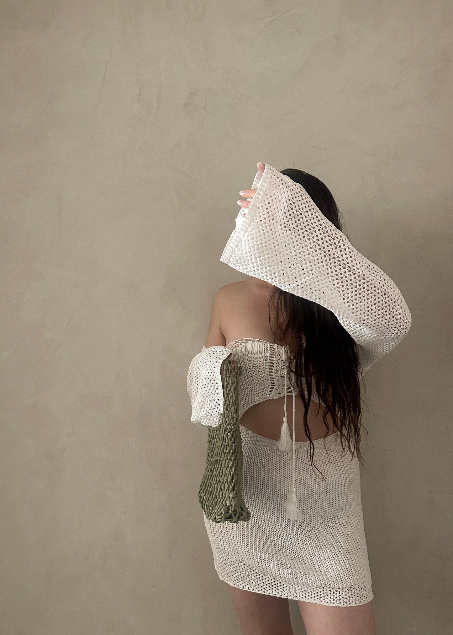 Knit Cover Up Dress - White