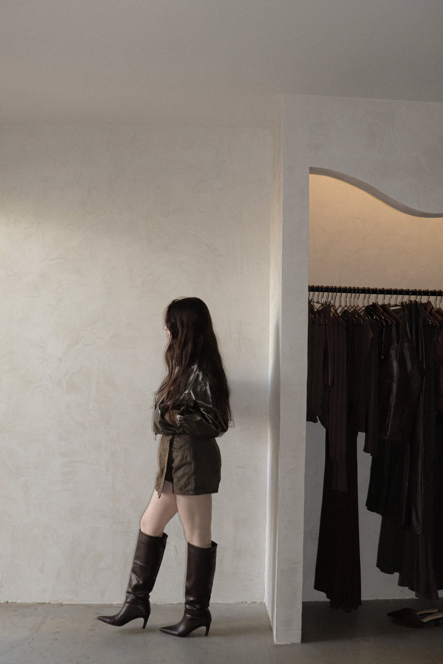 Pleather Bomber - Brown