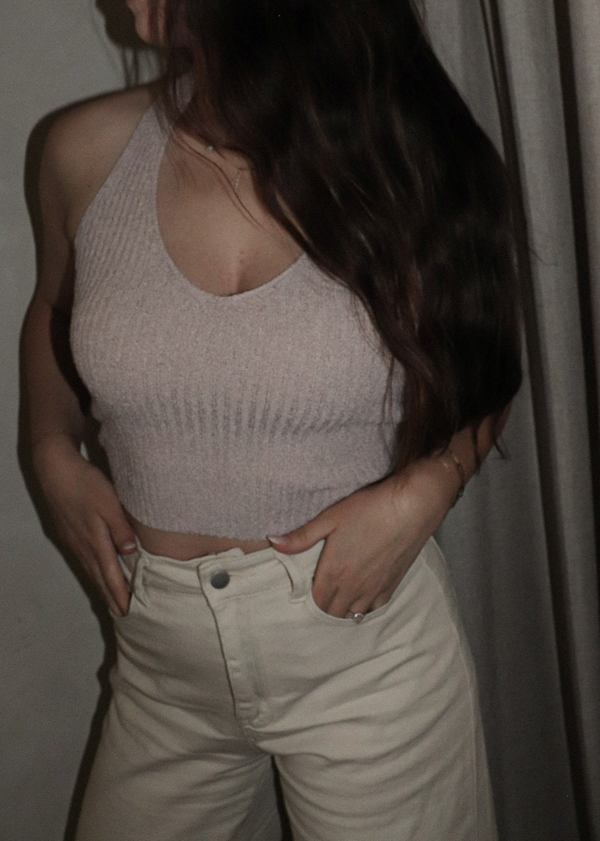 Ribbed Halter - Blush