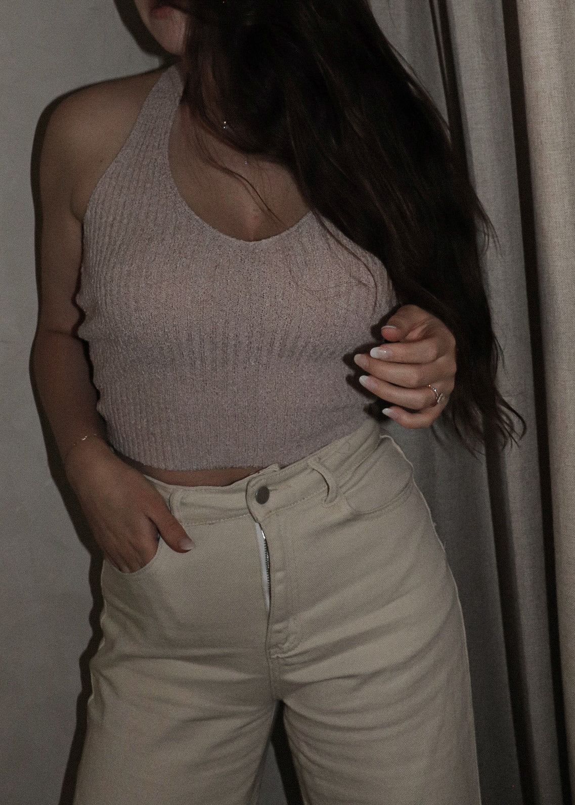 Ribbed Halter - Blush
