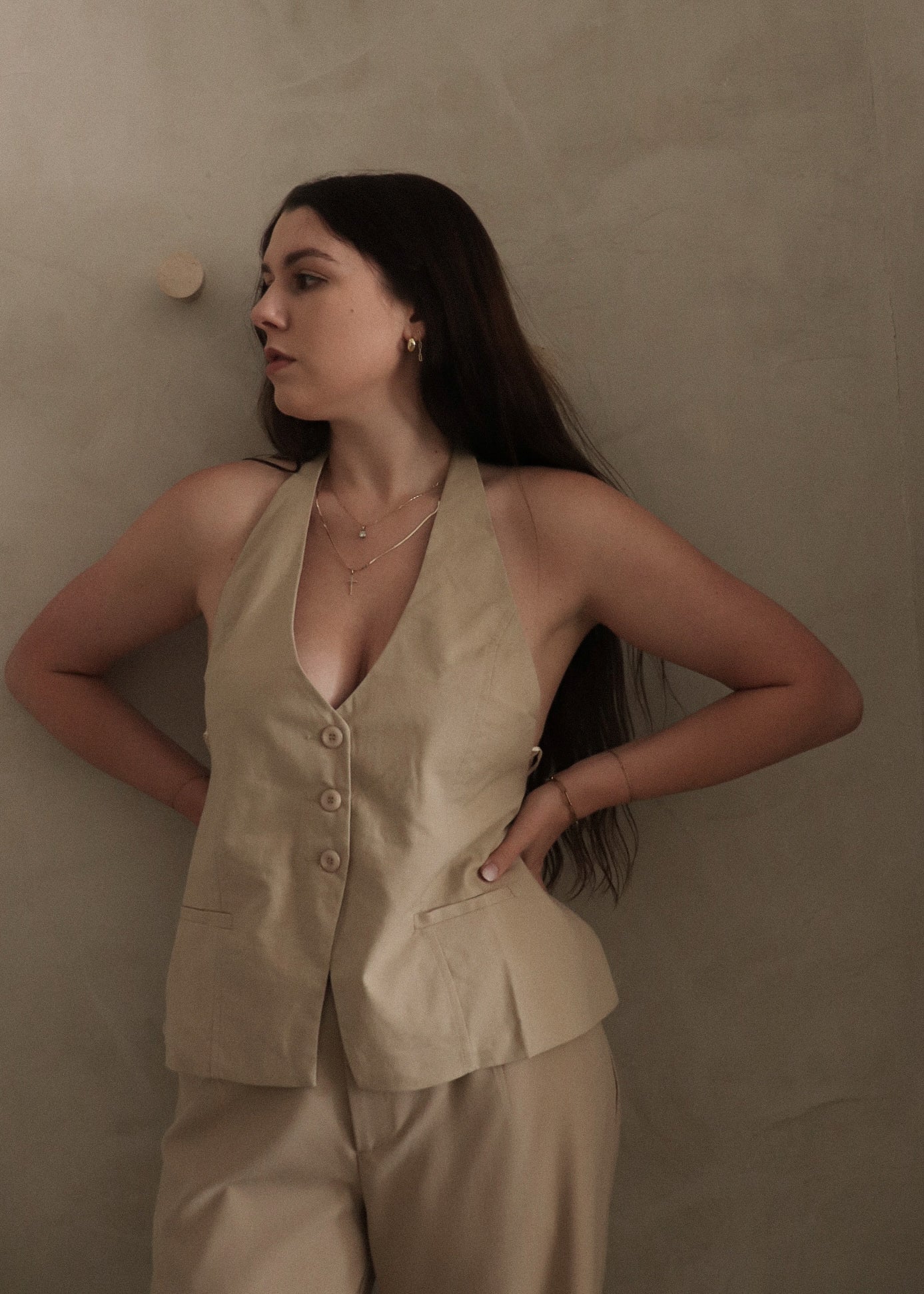 Halter Vest - Sand