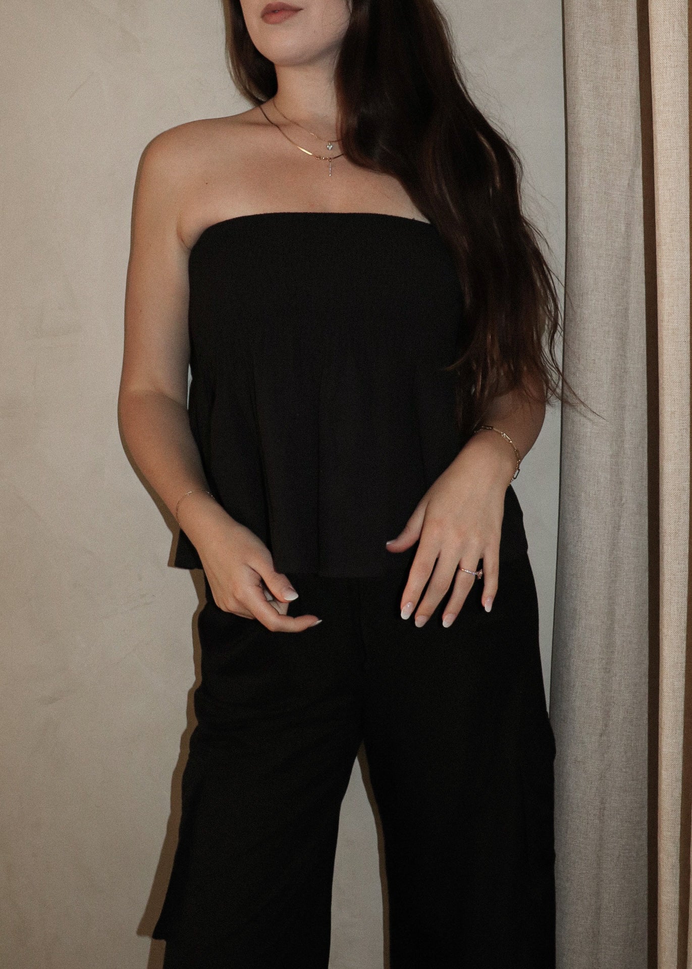 Linen Strapless - Black