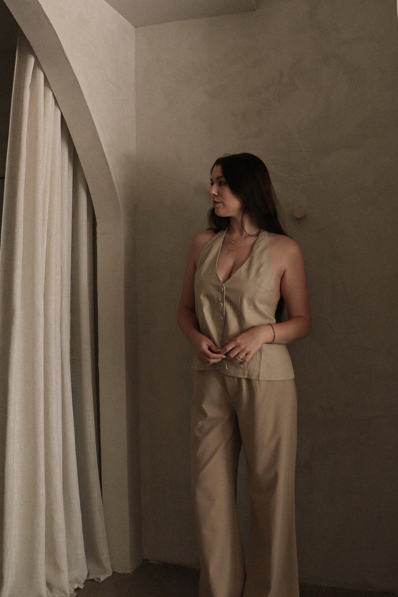 Halter Vest - Sand