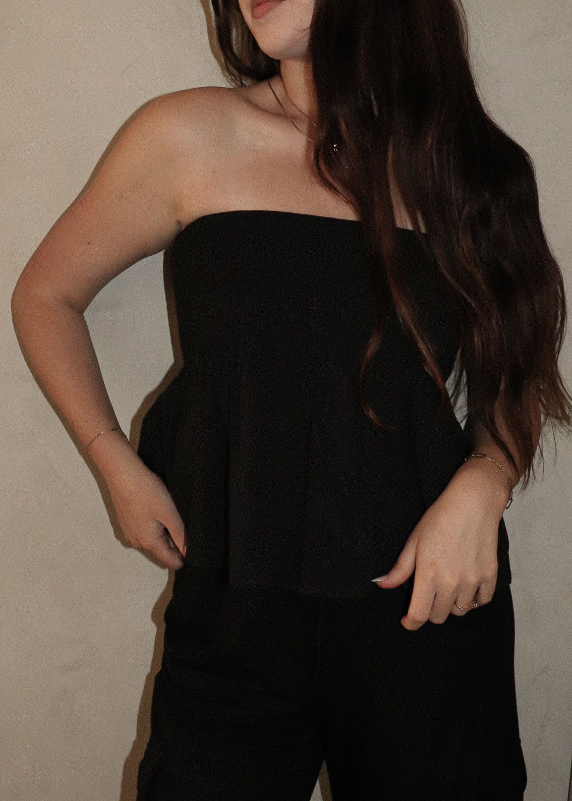 Linen Strapless - Black