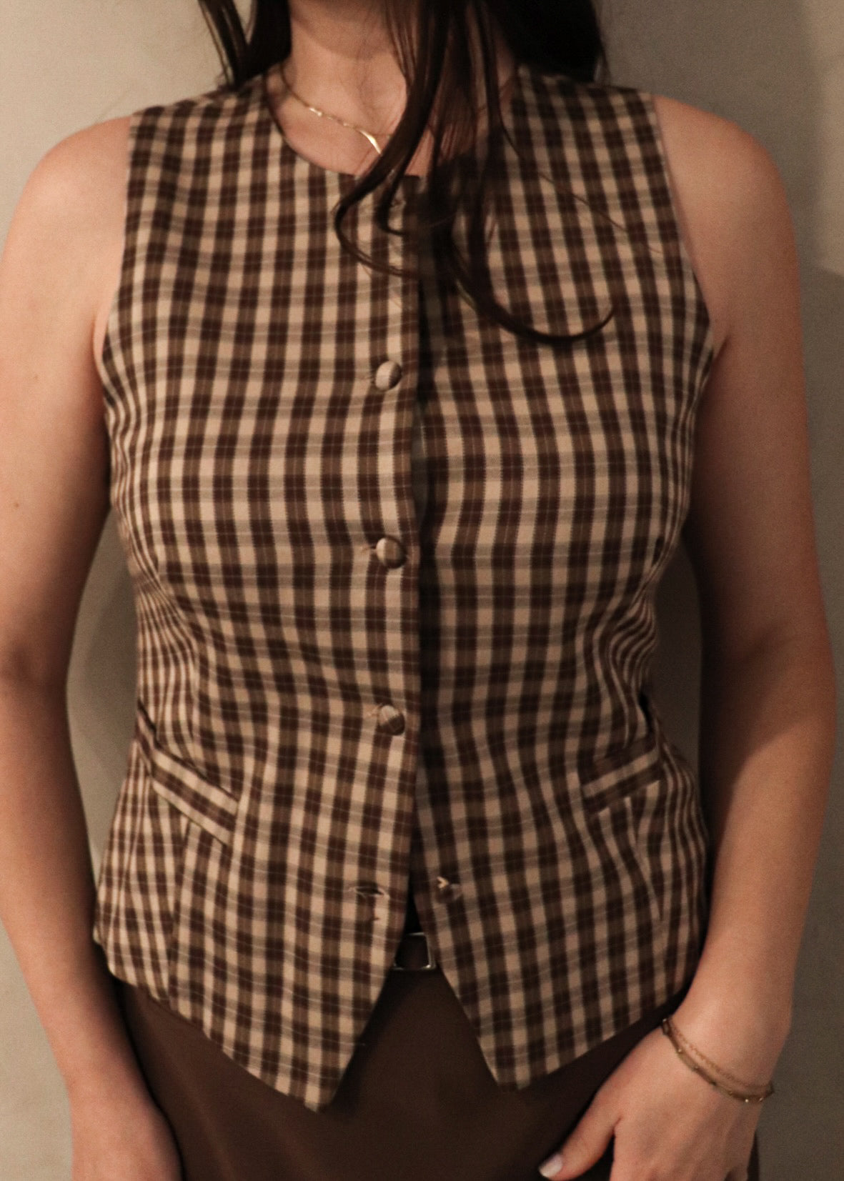 Plaid Vest - Pumpkin Spice