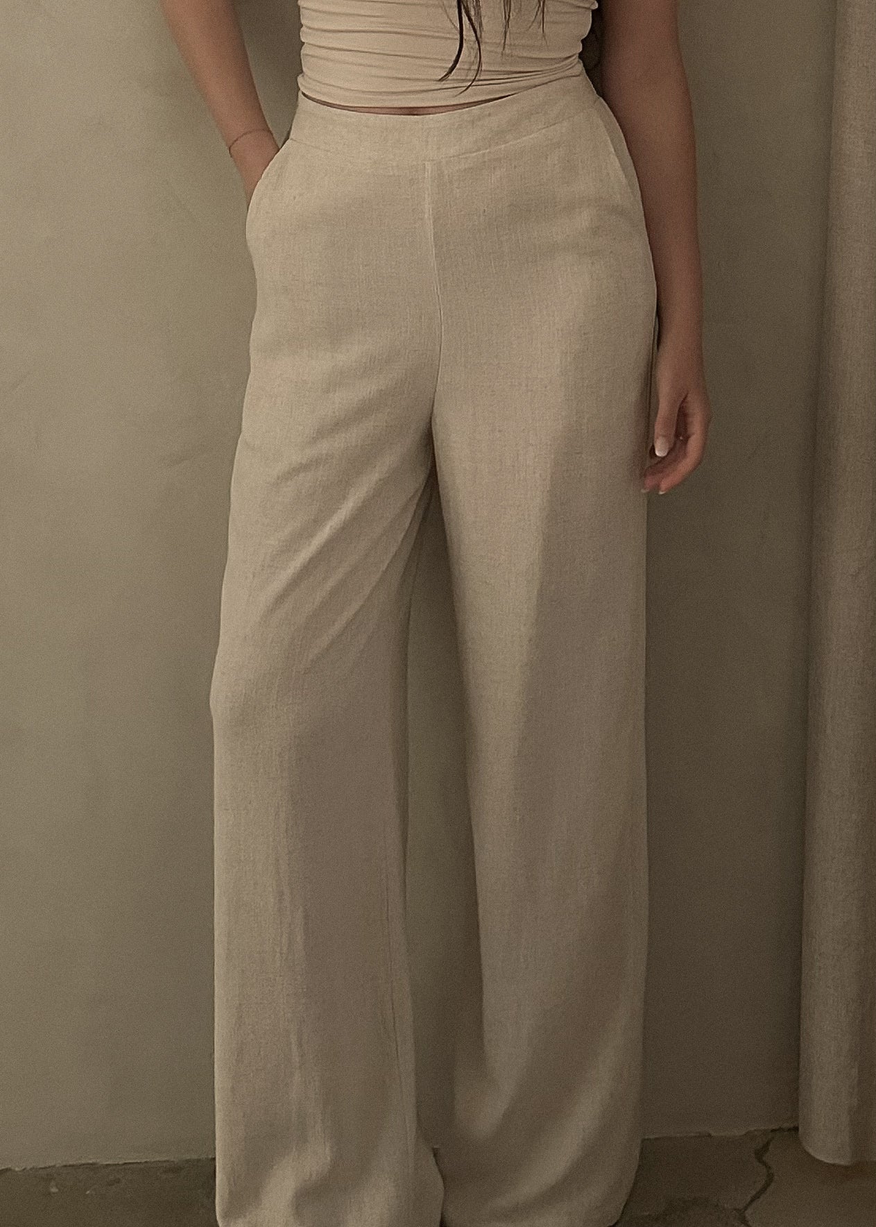 Wide Leg Pant - Oatmeal