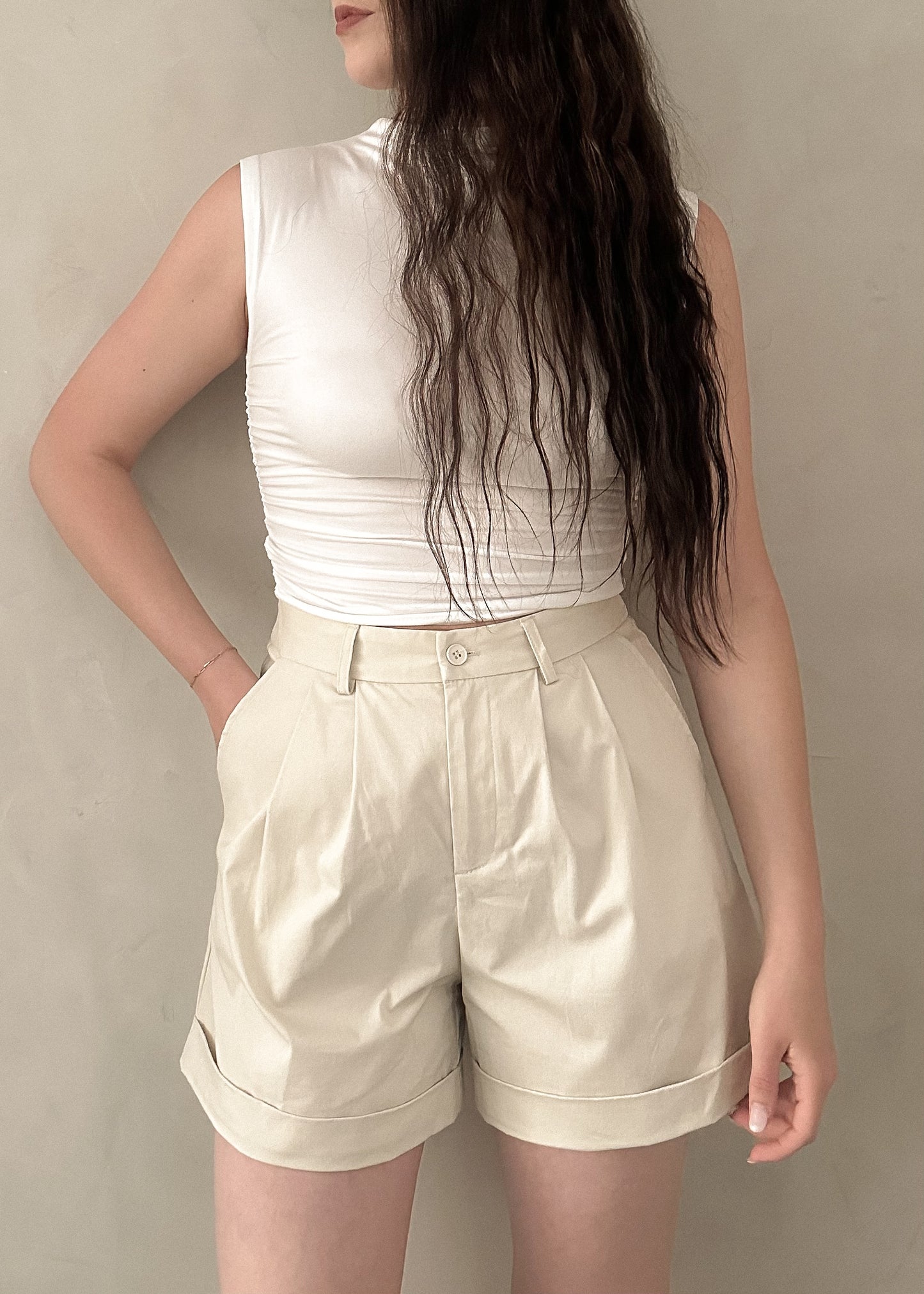 Trouser Shorts - Beige