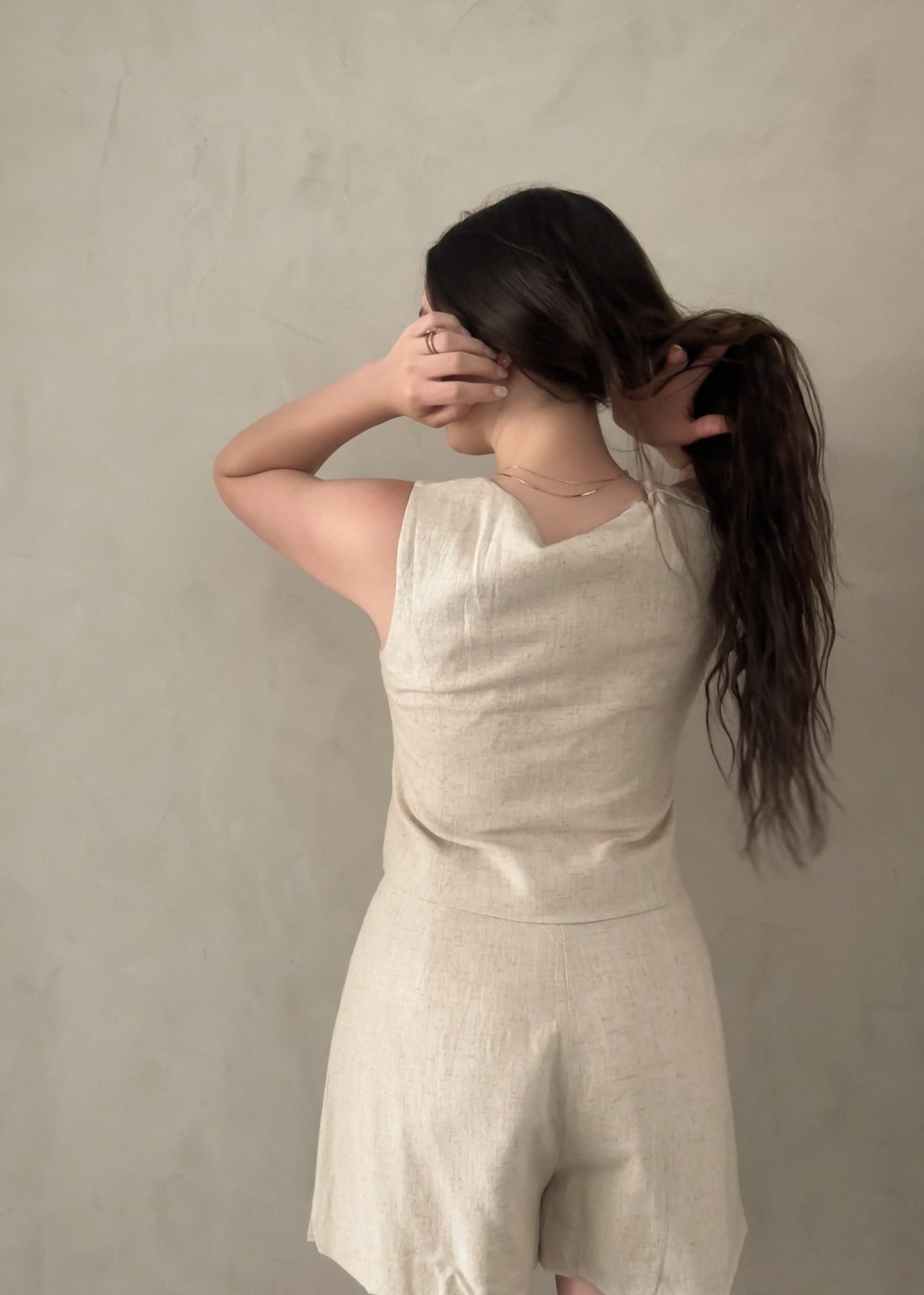 Linen Shorts - Natural