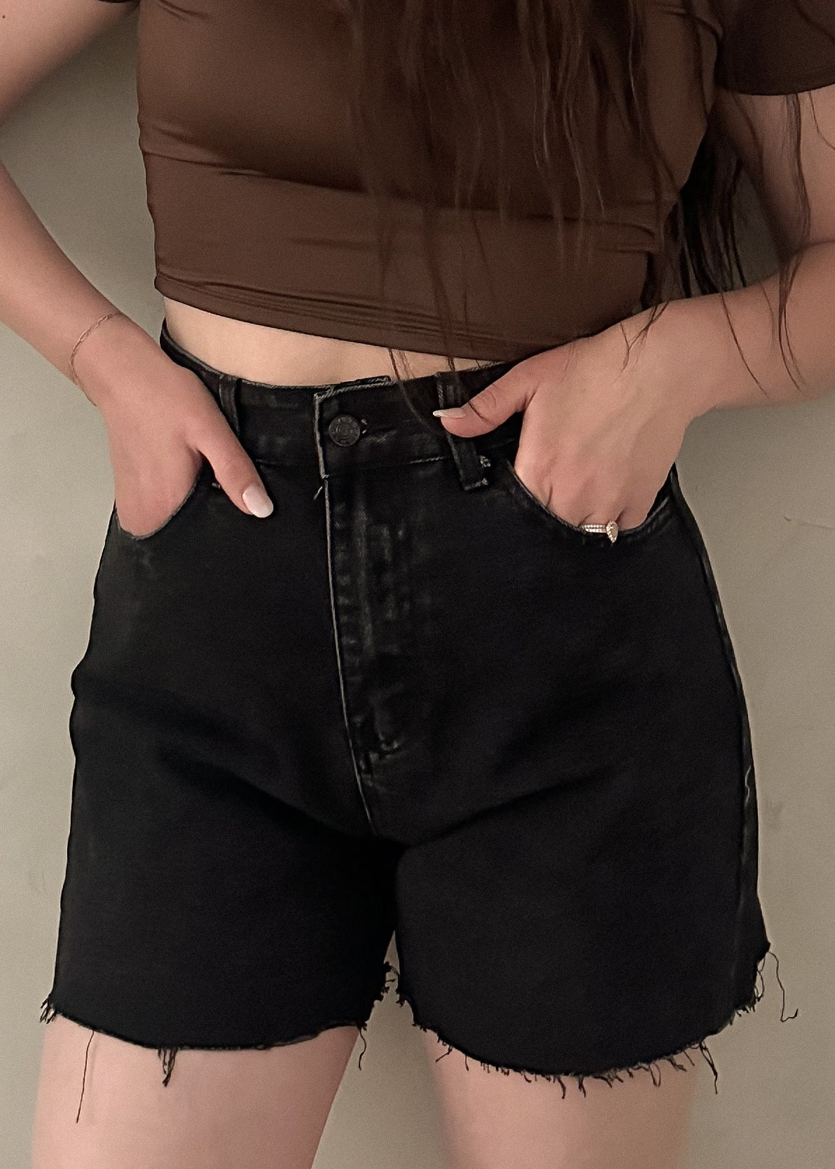Denim Shorts - Black