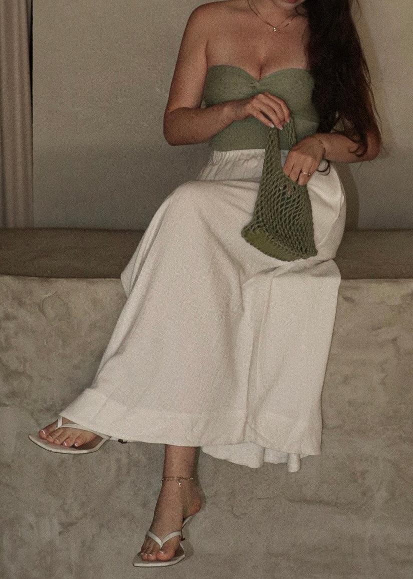 Linen Maxi Skirt - Ivory