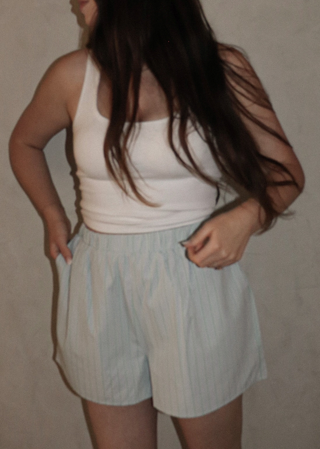 Striped Shorts - Sky