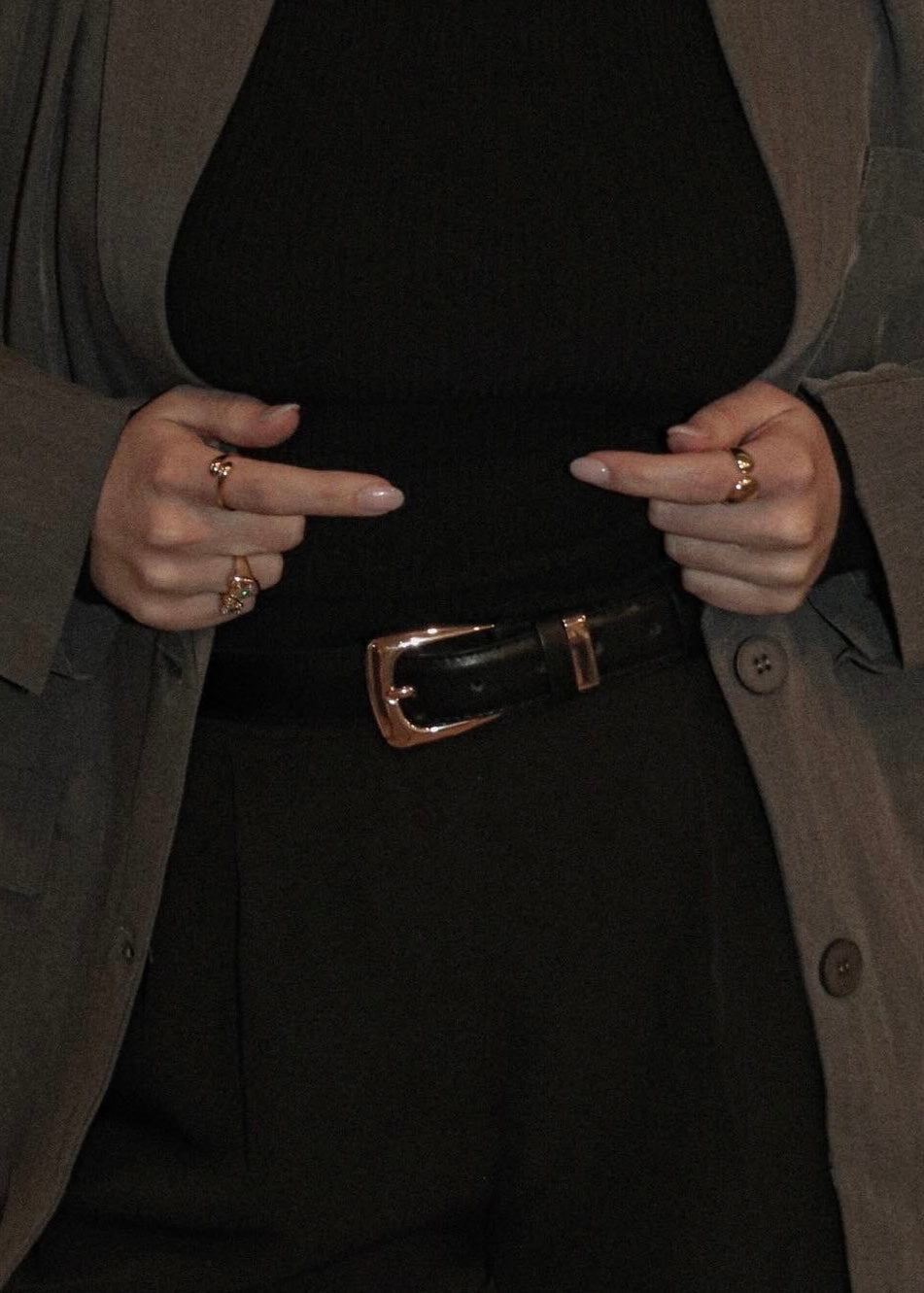 Brynlee Belt - Black/Gold