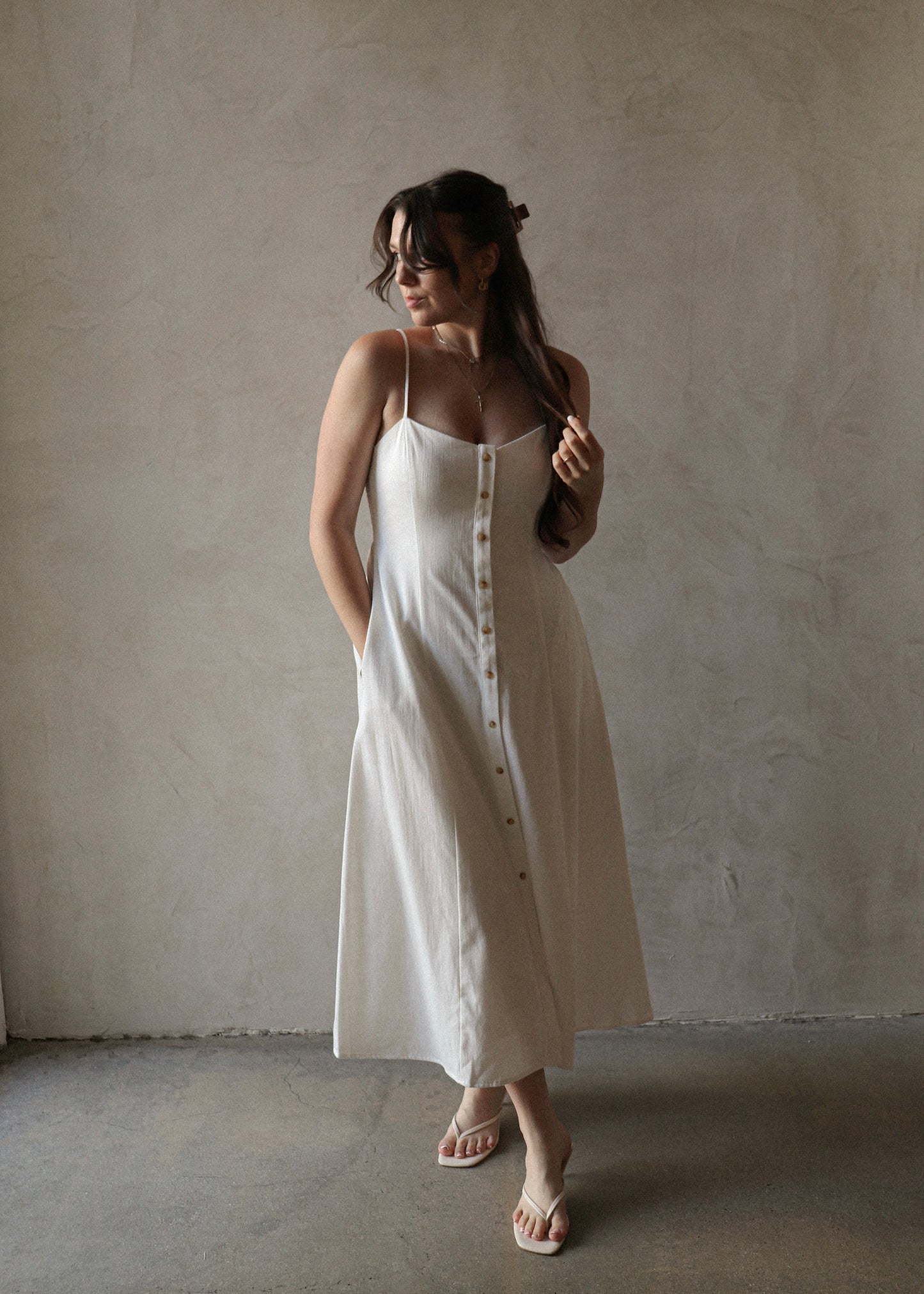 Daisy Midi Dress - White