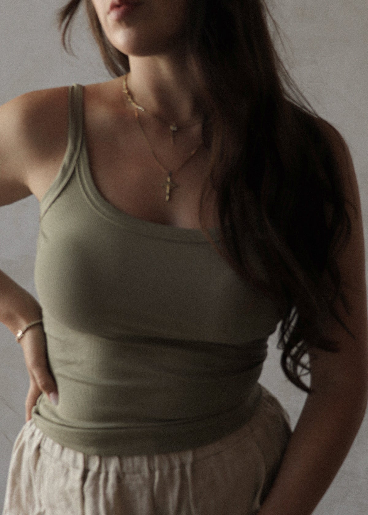 Ribbed Tank - Sage
