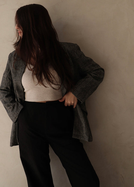 Boyfriend Blazer - Black + White