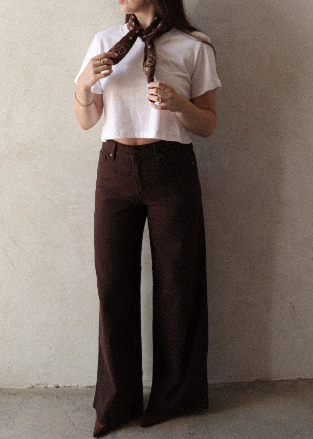 Wide Leg Denim - Chocolate