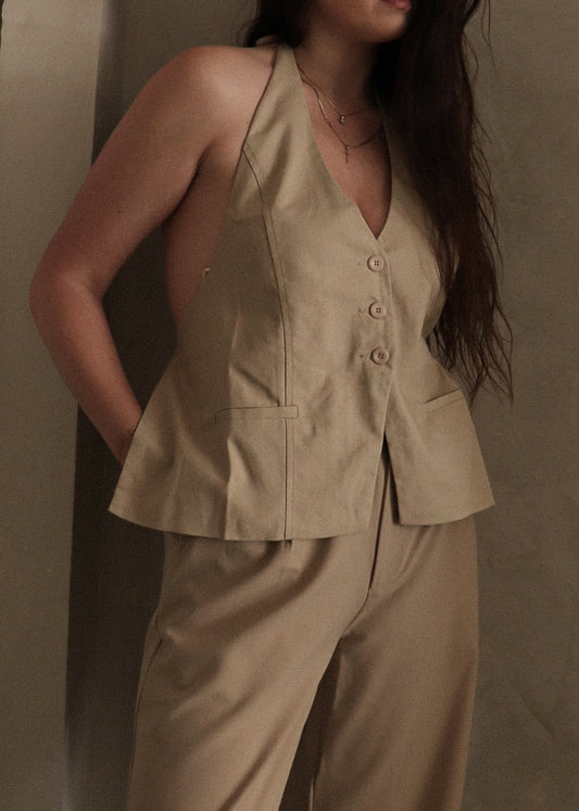 Halter Vest - Sand
