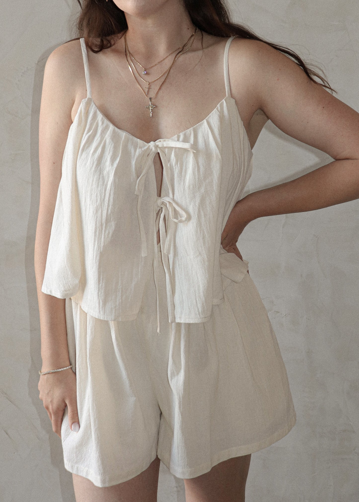 Tiered Romper - Natural