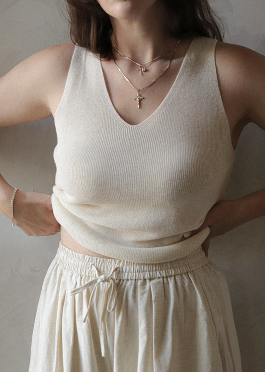 Maya Knit Tank - Natural