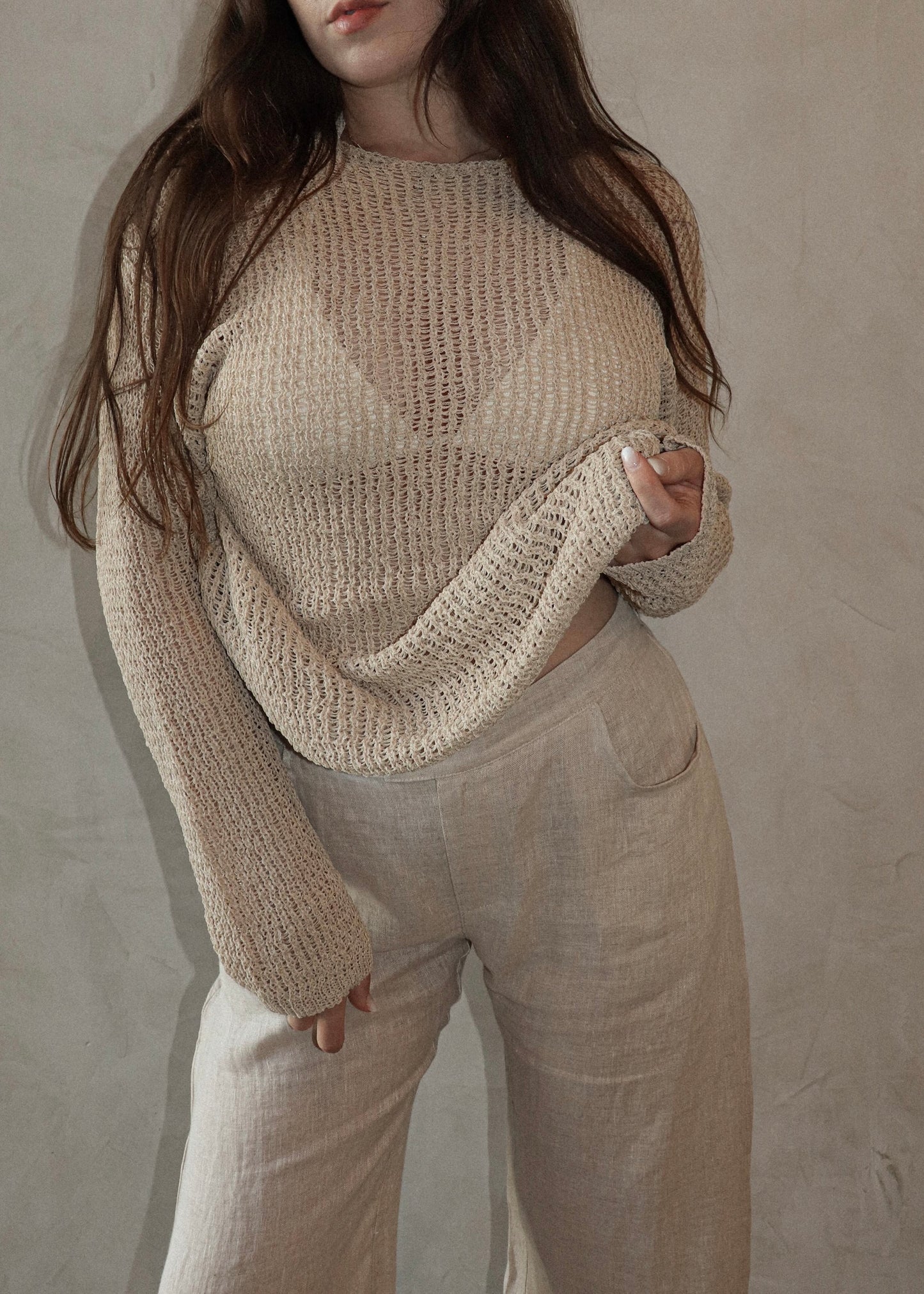 Oversized Knit Long Sleeve - Natural