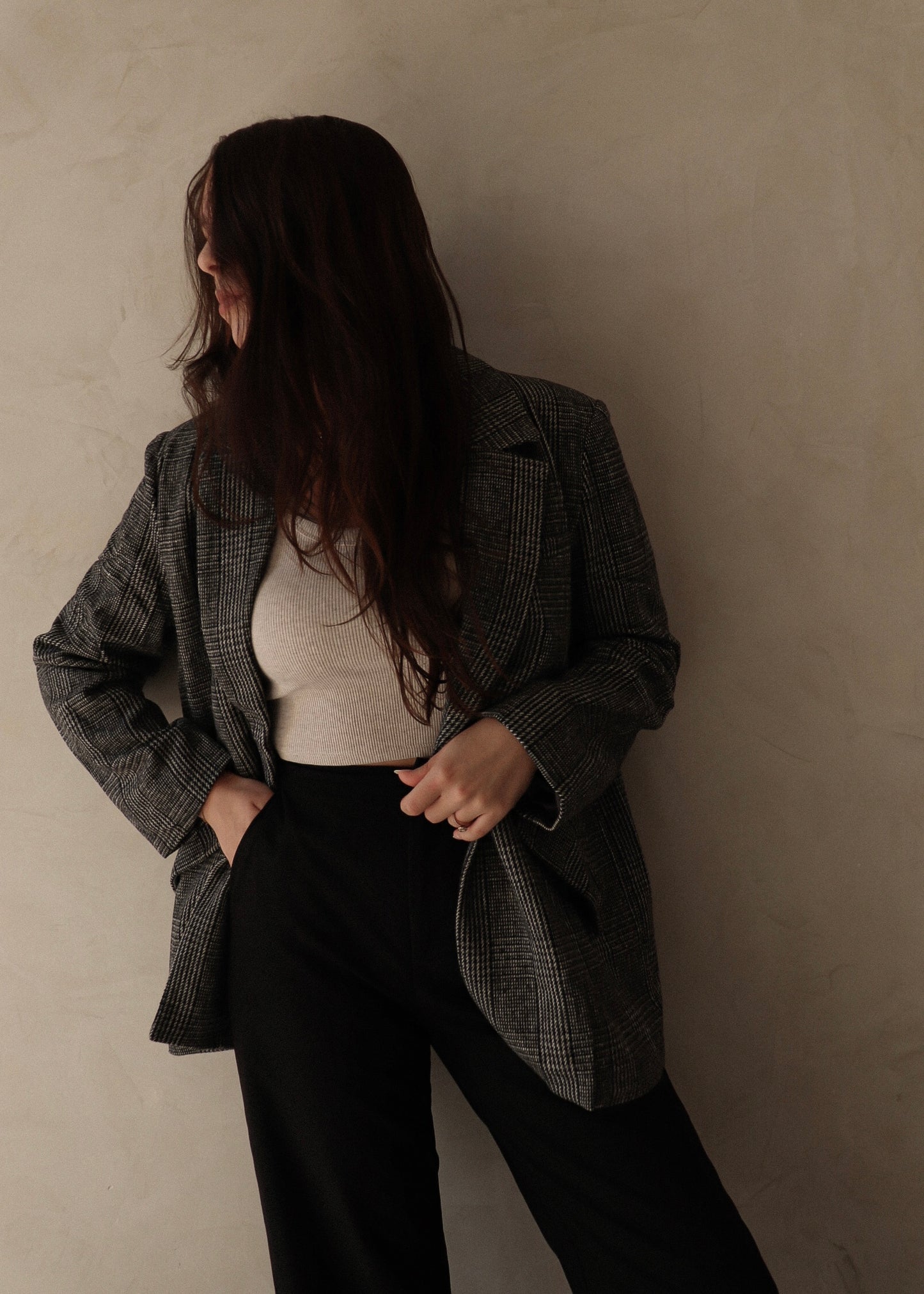 Boyfriend Blazer - Black + White