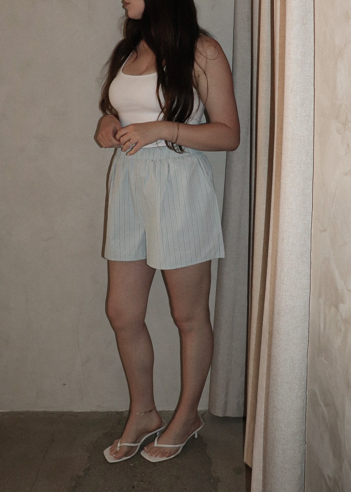 Striped Shorts - Sky