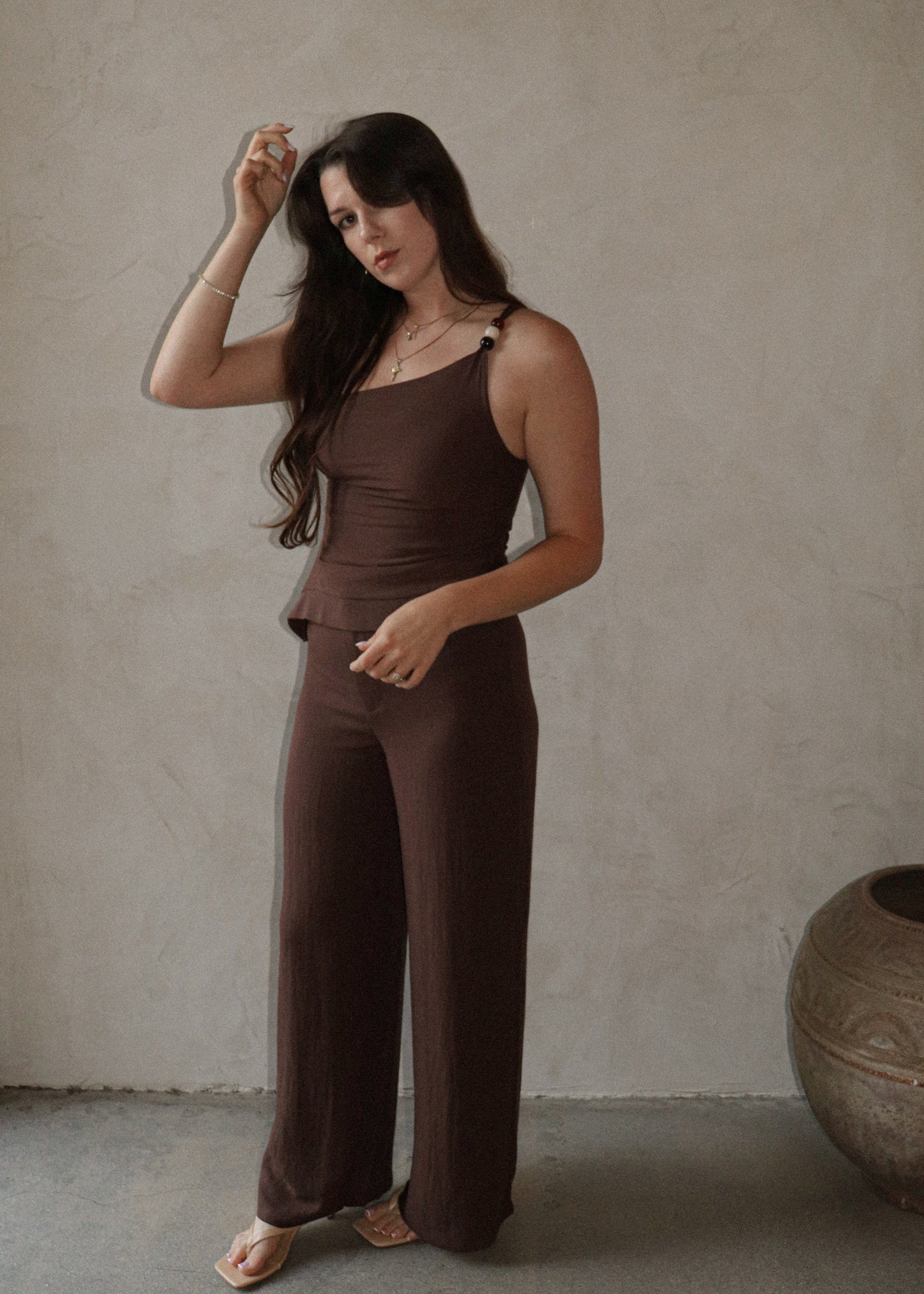 Sienna One Shoulder - Brown