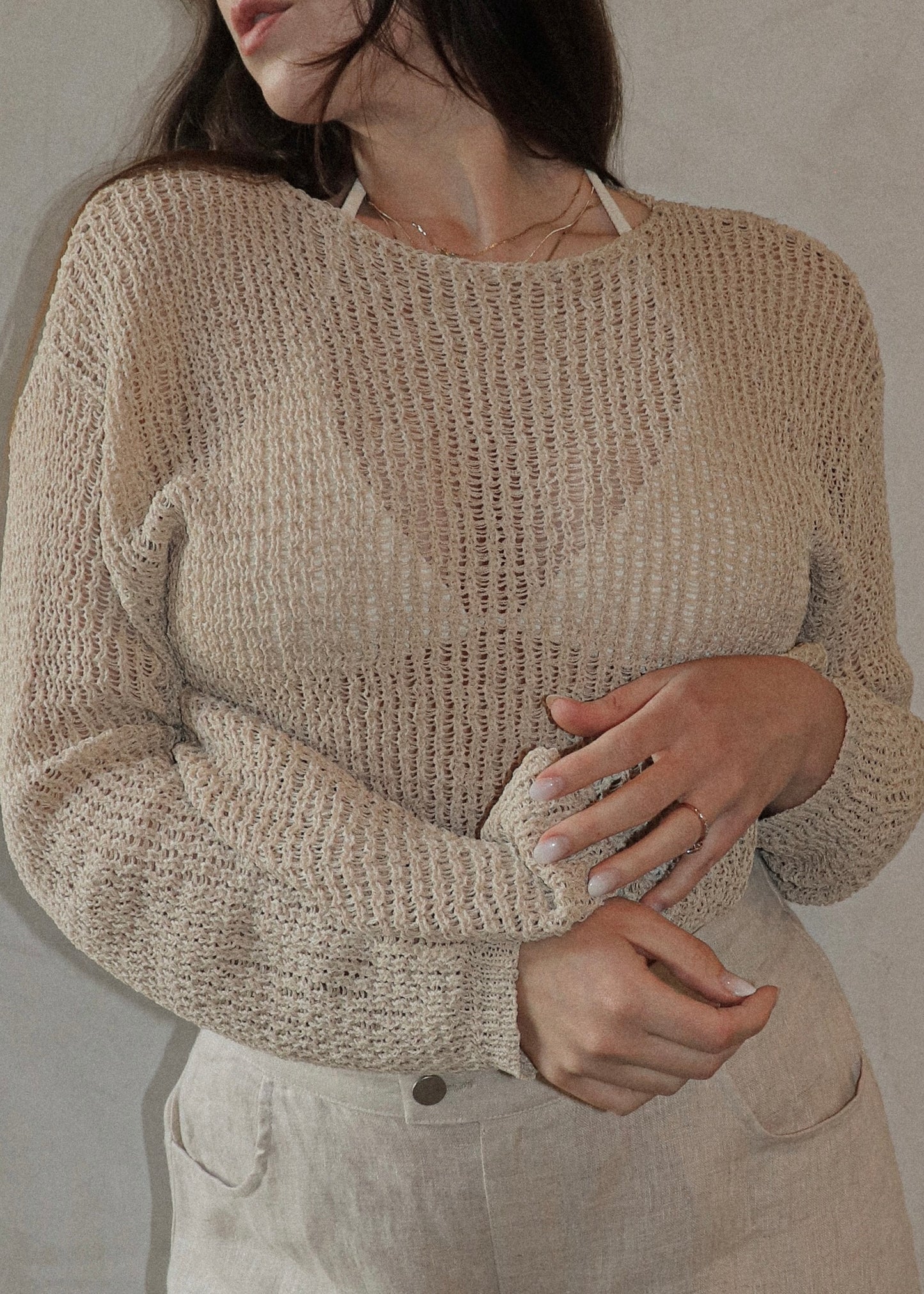 Oversized Knit Long Sleeve - Natural