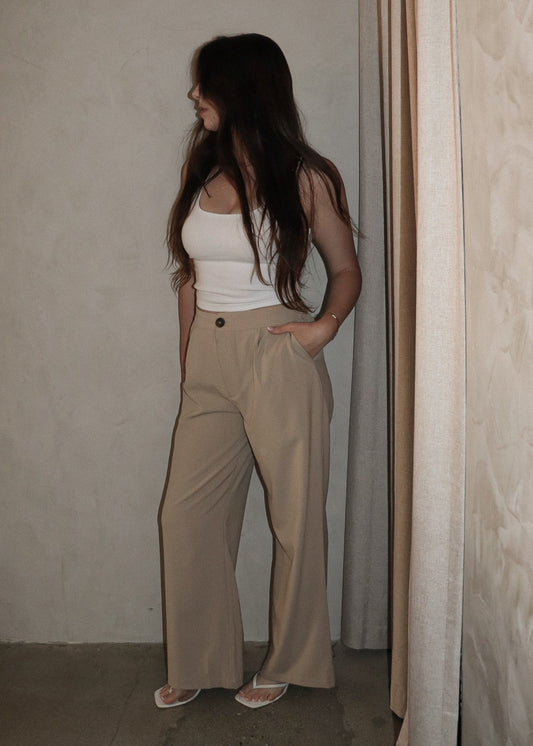 Wide Leg Trouser - Desert