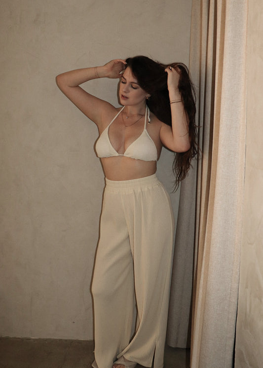 Pleated Pants - Cream