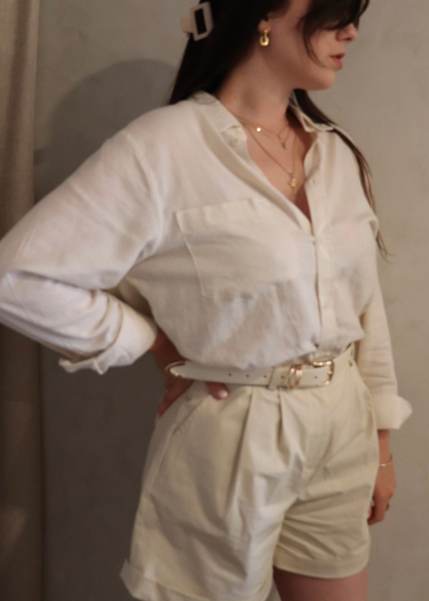 Linen Button Up - Natural
