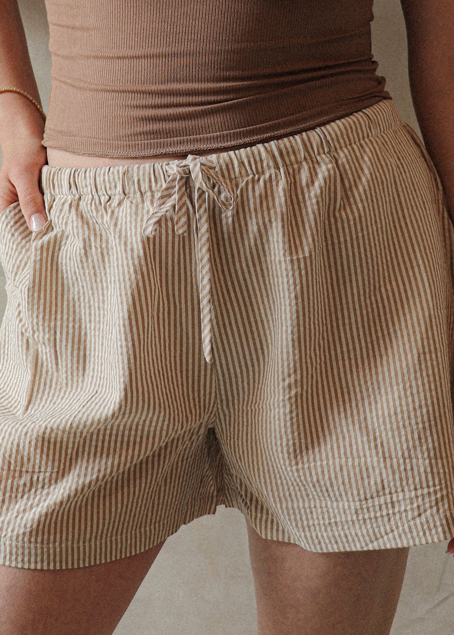 Drawstring Shorts - Striped