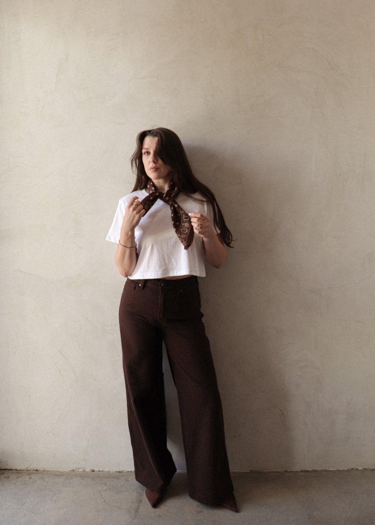Wide Leg Denim - Chocolate