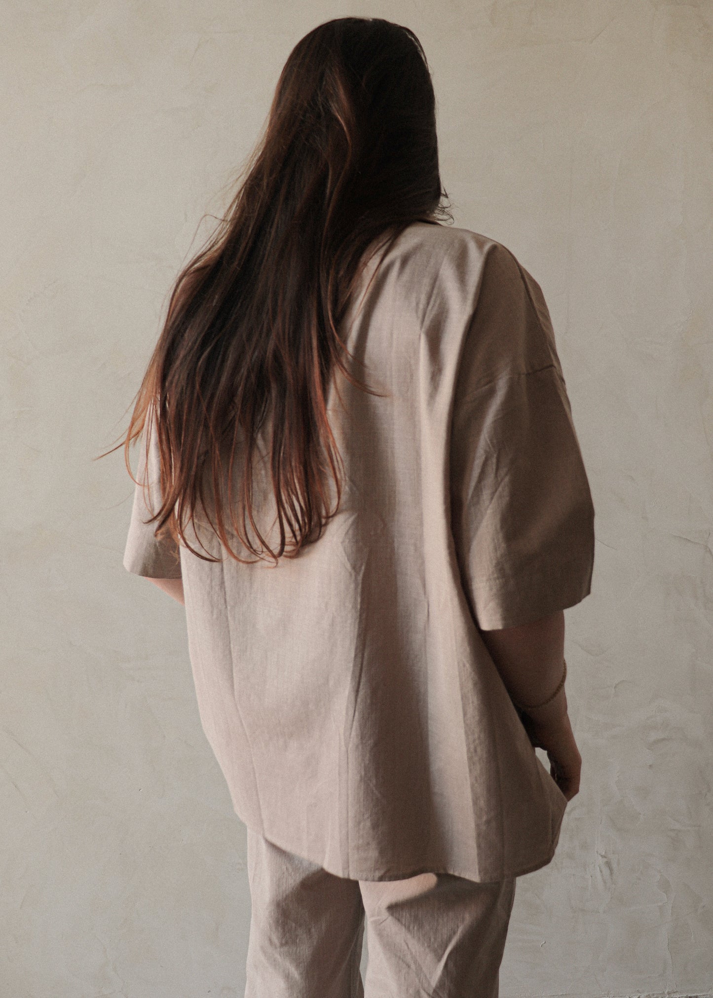 Lina Short Sleeve Button Up - Sand