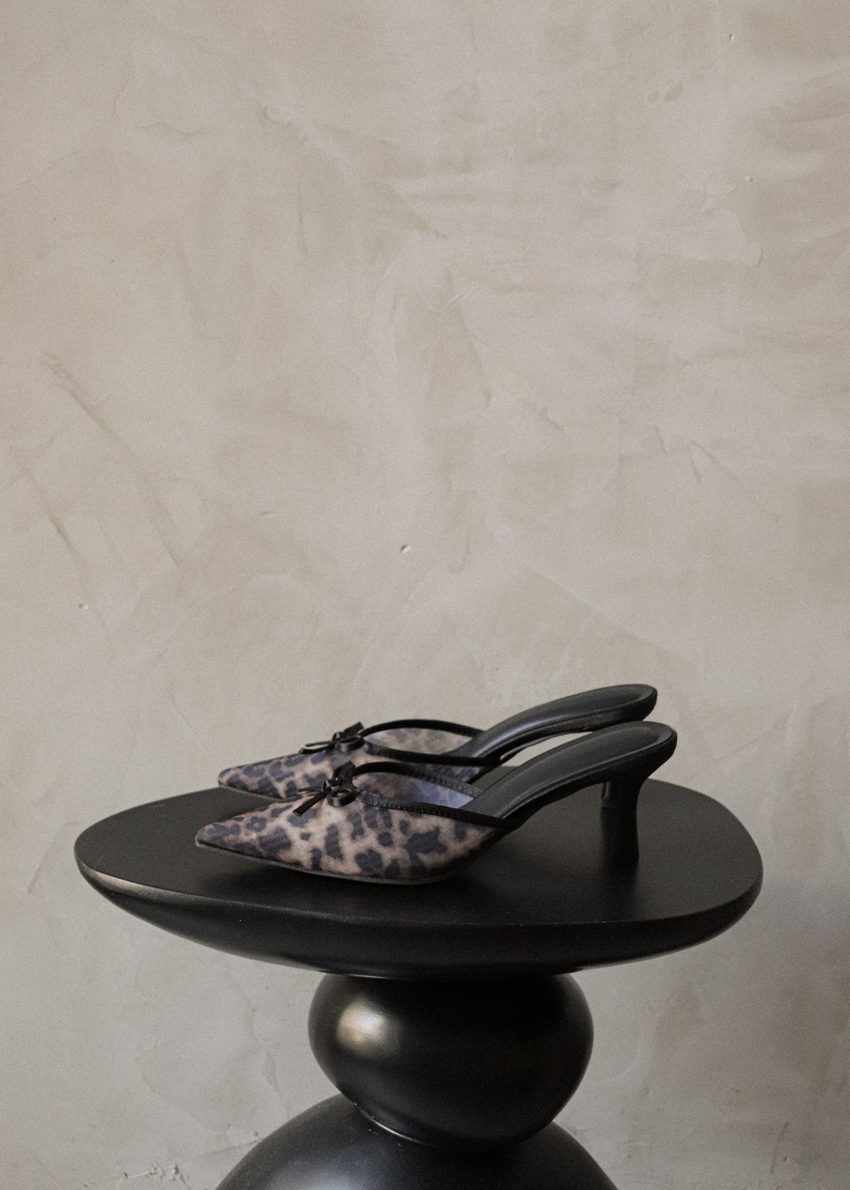 Kitten Heels - Mesh Leopard