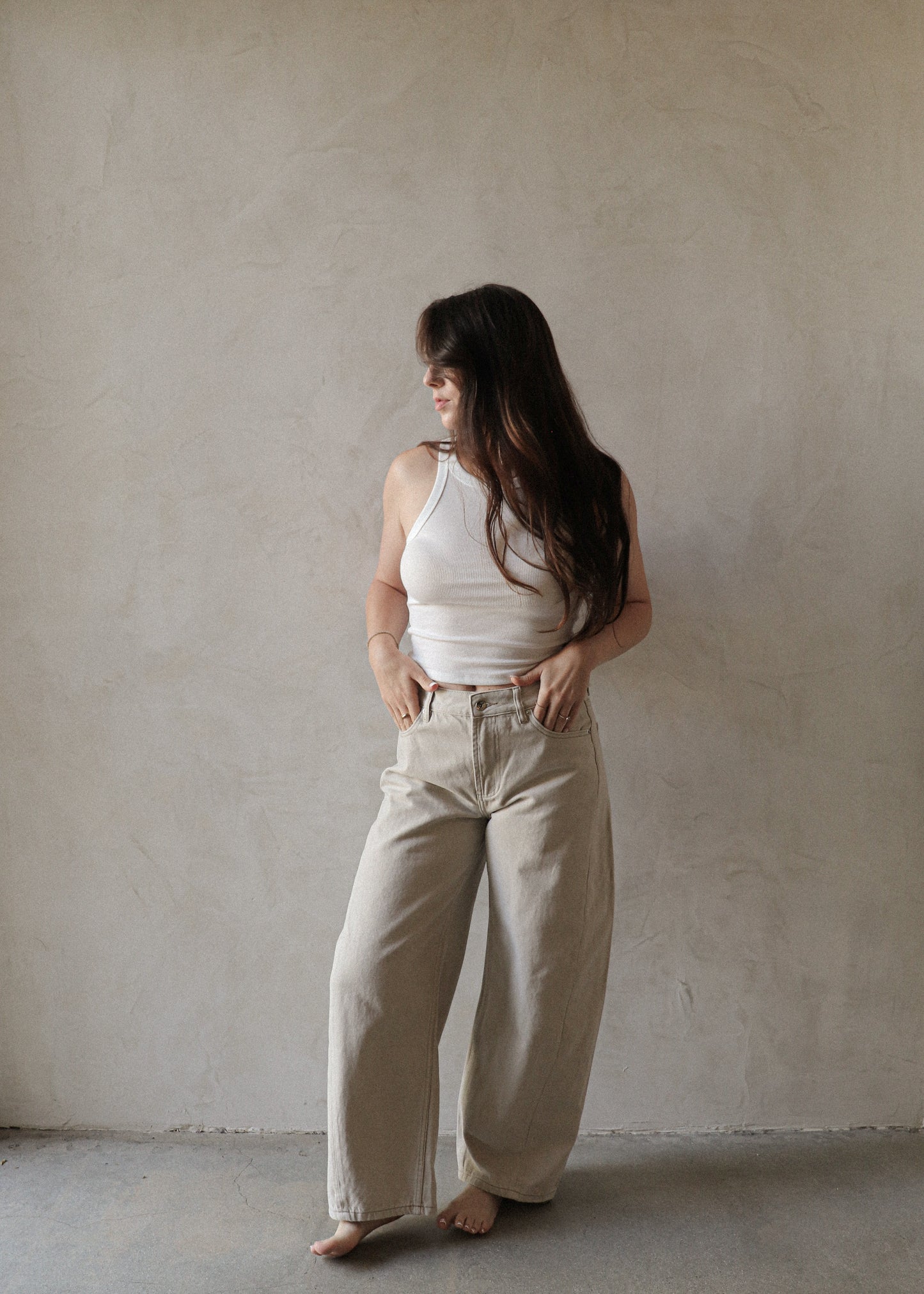 Barrel Jeans - Stone