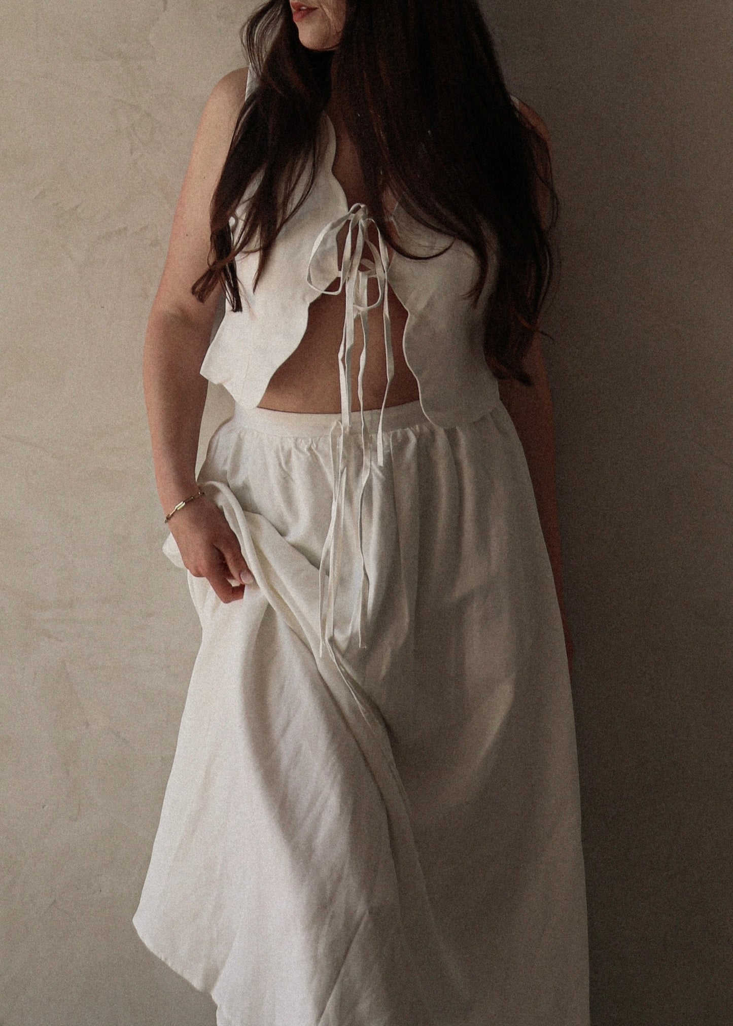 Athena Tie Up Top - Off White