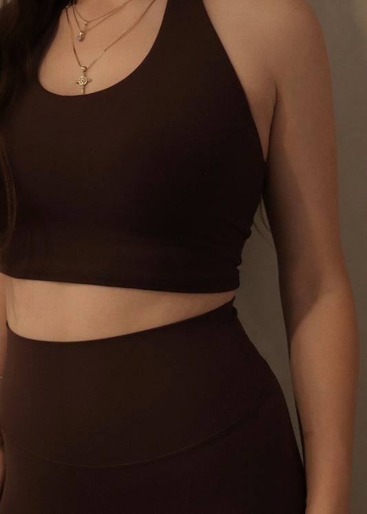 Daisy Halter Sports Bra - Cold Brew