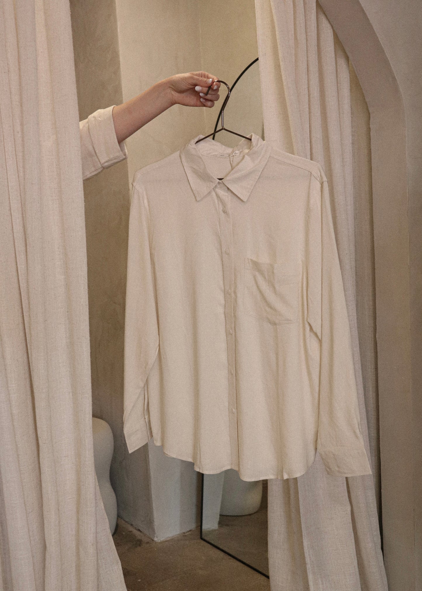 Linen Button Up - Natural