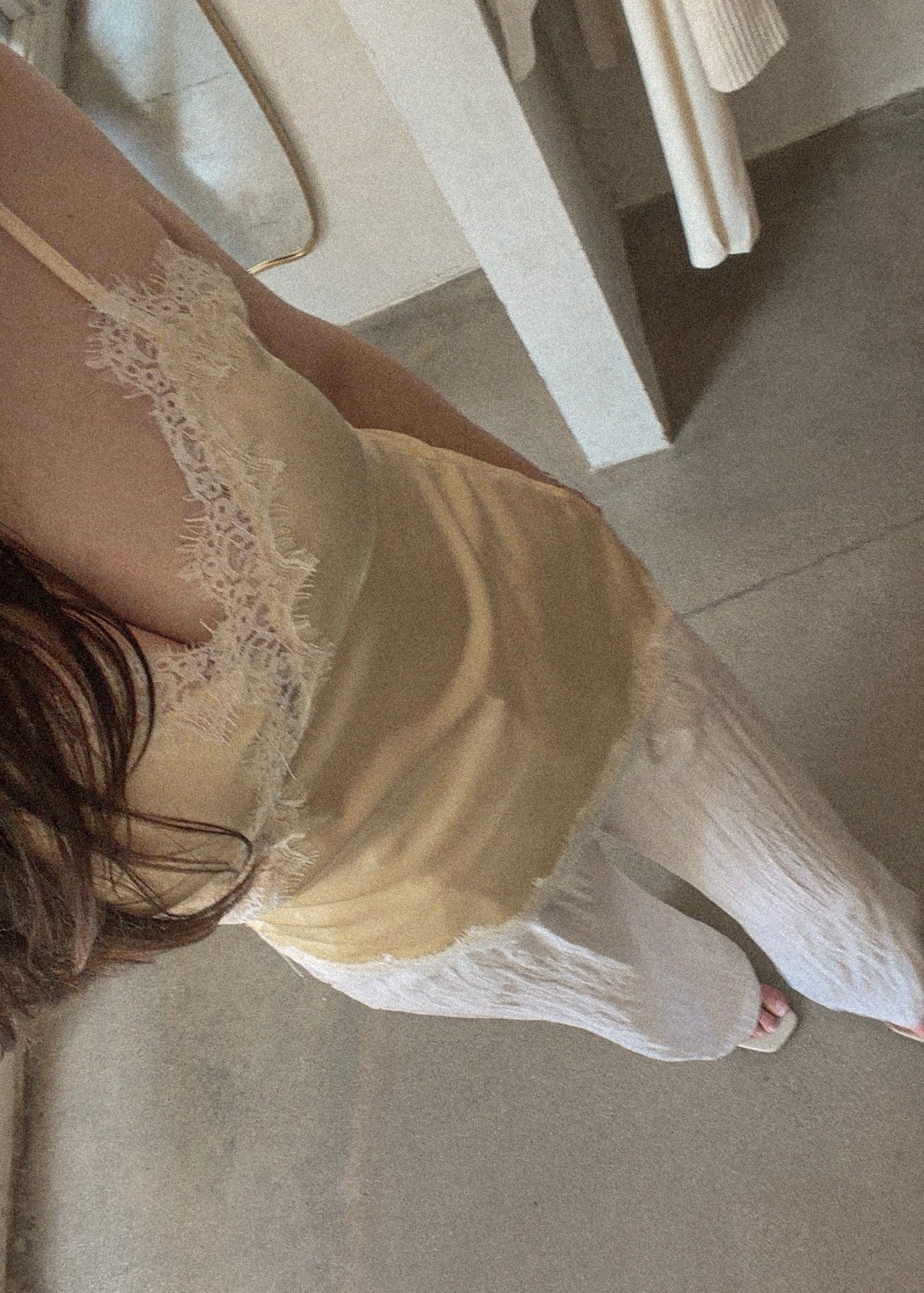 Asymmetrical Lace Cami - Mellow Yellow