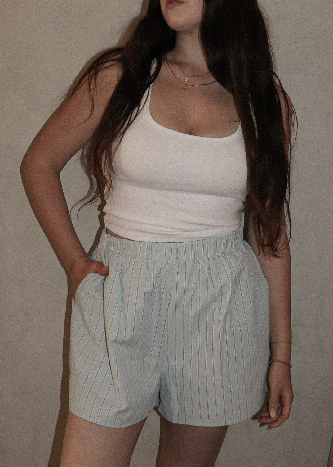 Striped Shorts - Sky