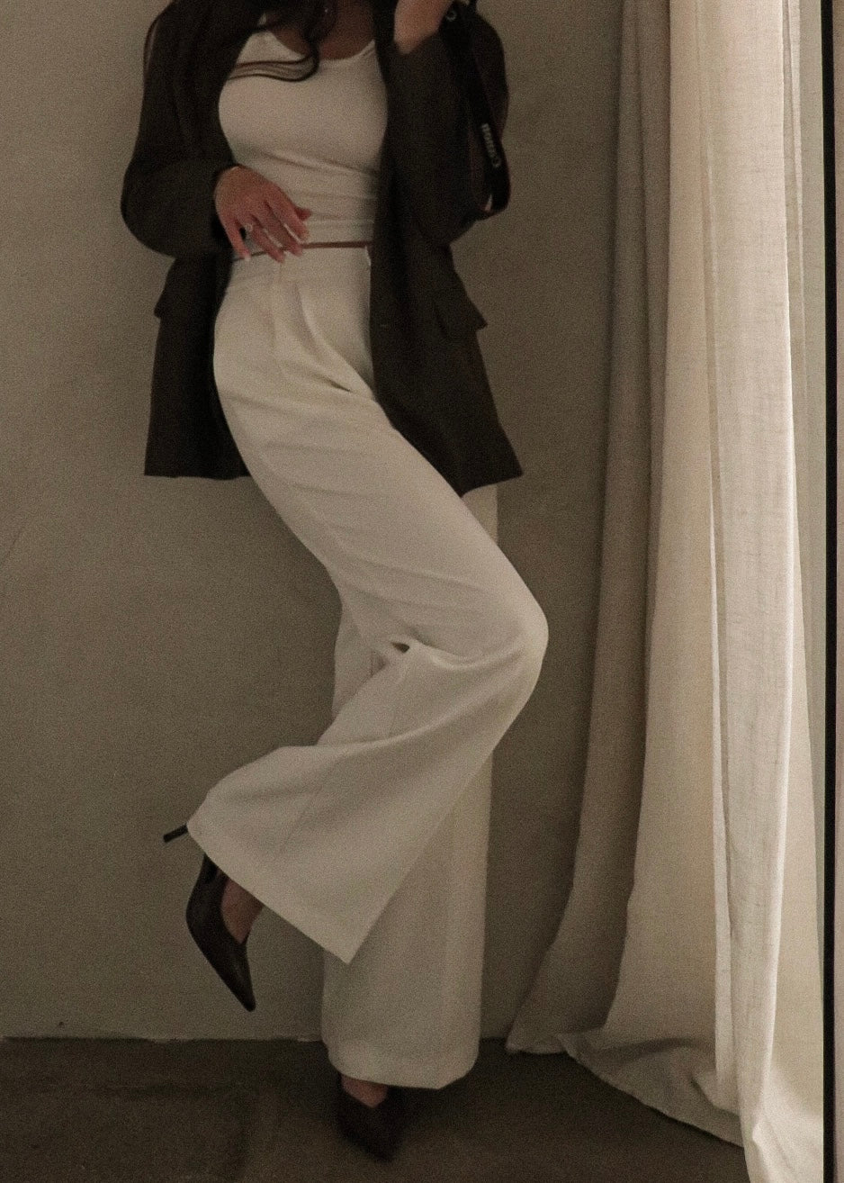 Pleated Trousers - White