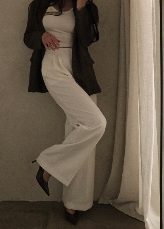 Pleated Trousers - White