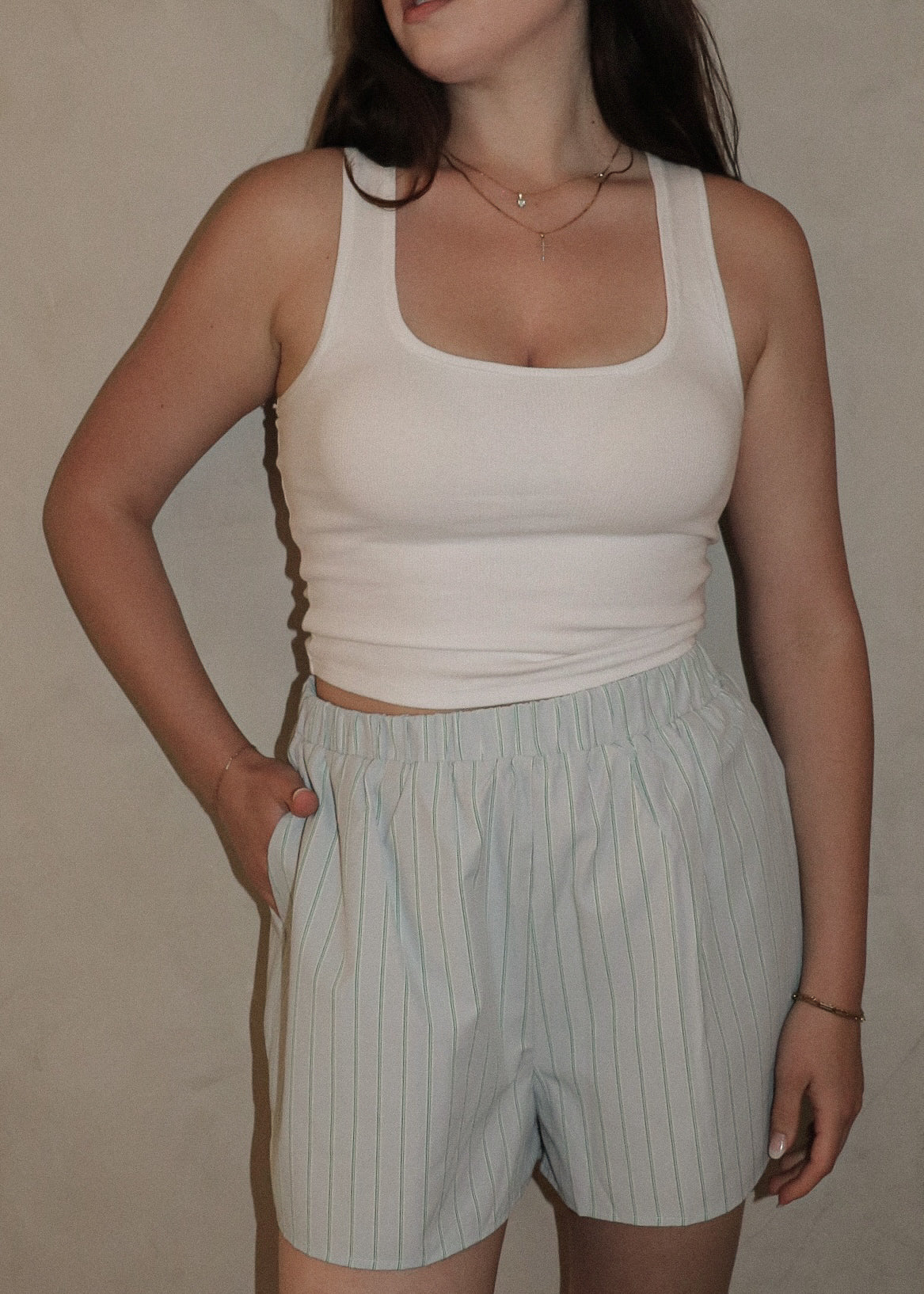 Striped Shorts - Sky