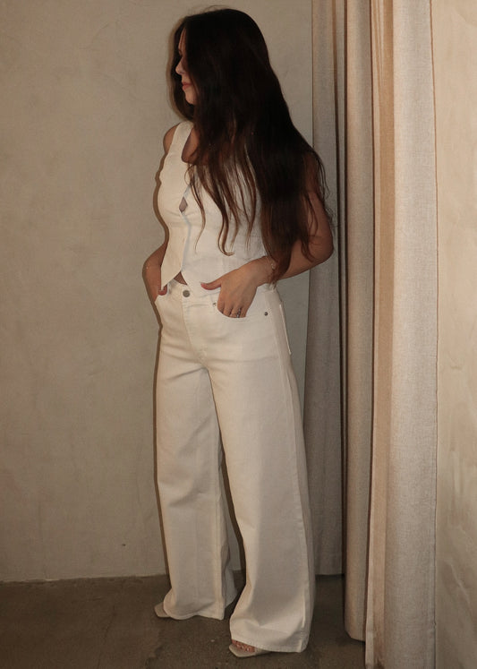 Wide Leg Denim - White